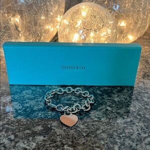 Tiffany & Co. Silver Heart Pendant Bracelet